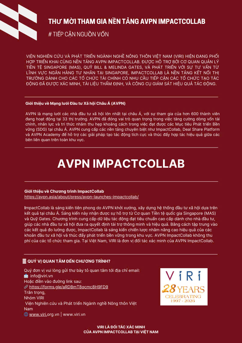 Thư mời tham gia nền tảng AVPN IMPACOLLAB